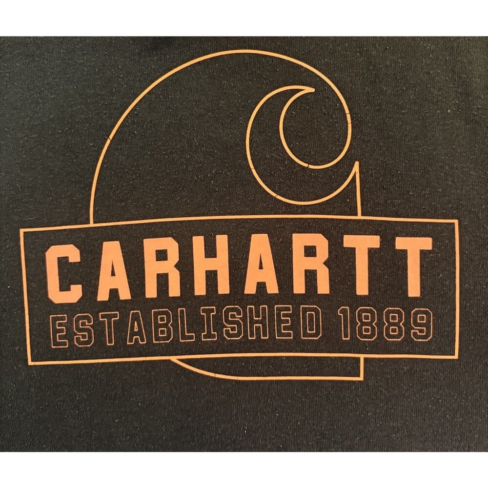 Carhartt Men’s Loose Fit Crewneck Graphic Logo Hoodie Black Size 3XLT - Picture 4 of 7